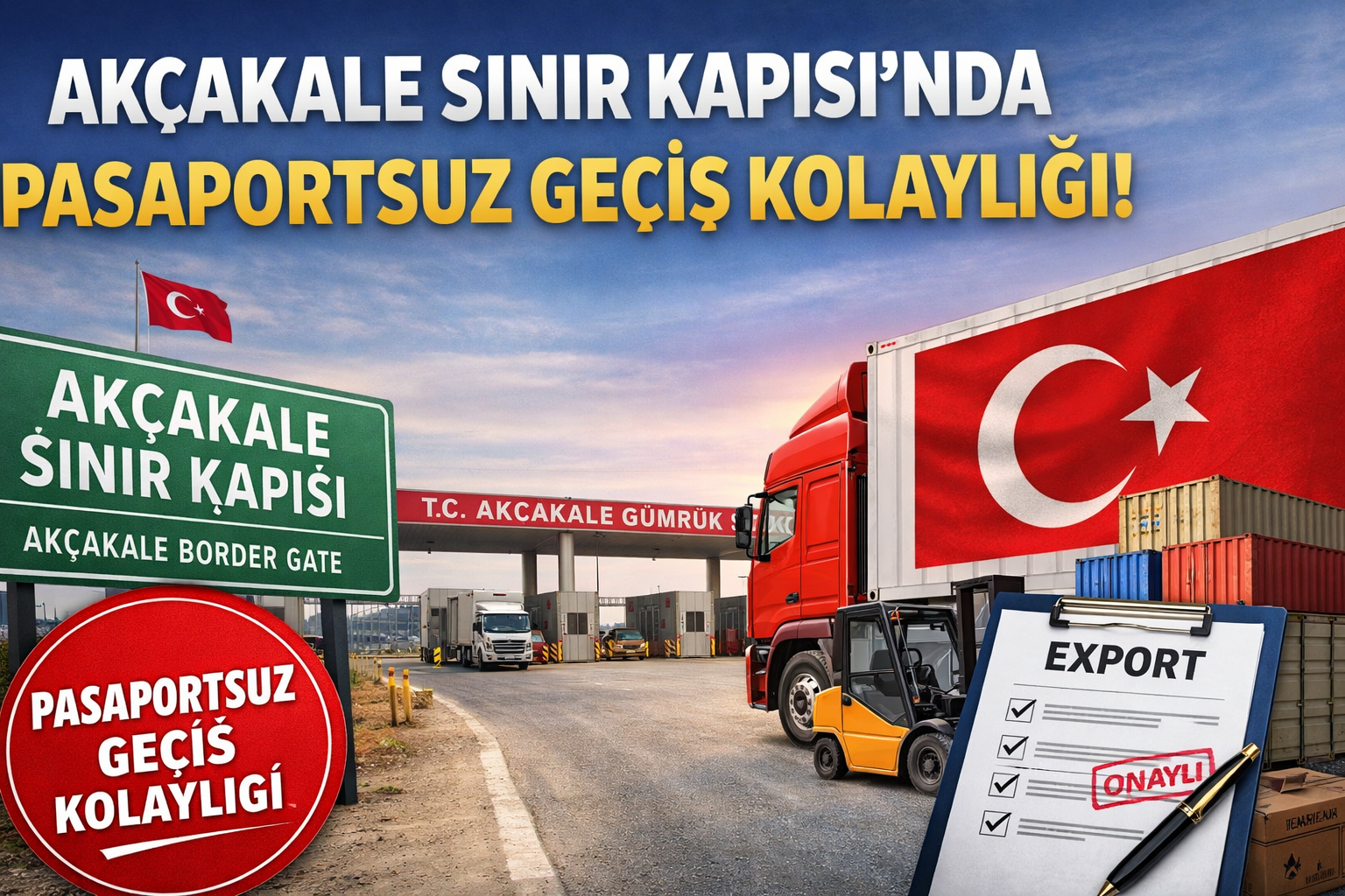 Akçakale Sınır Kapısı’nda İhracatçılara Pasaportsuz Geçiş Kolaylığı